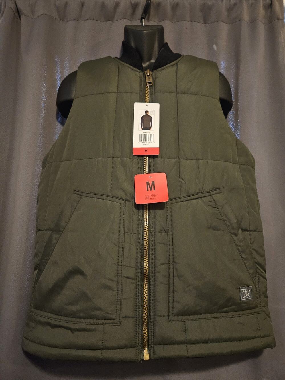 Weatherproof Vintage Men's Medium Fleece-Lined Puffer Vest NWT
